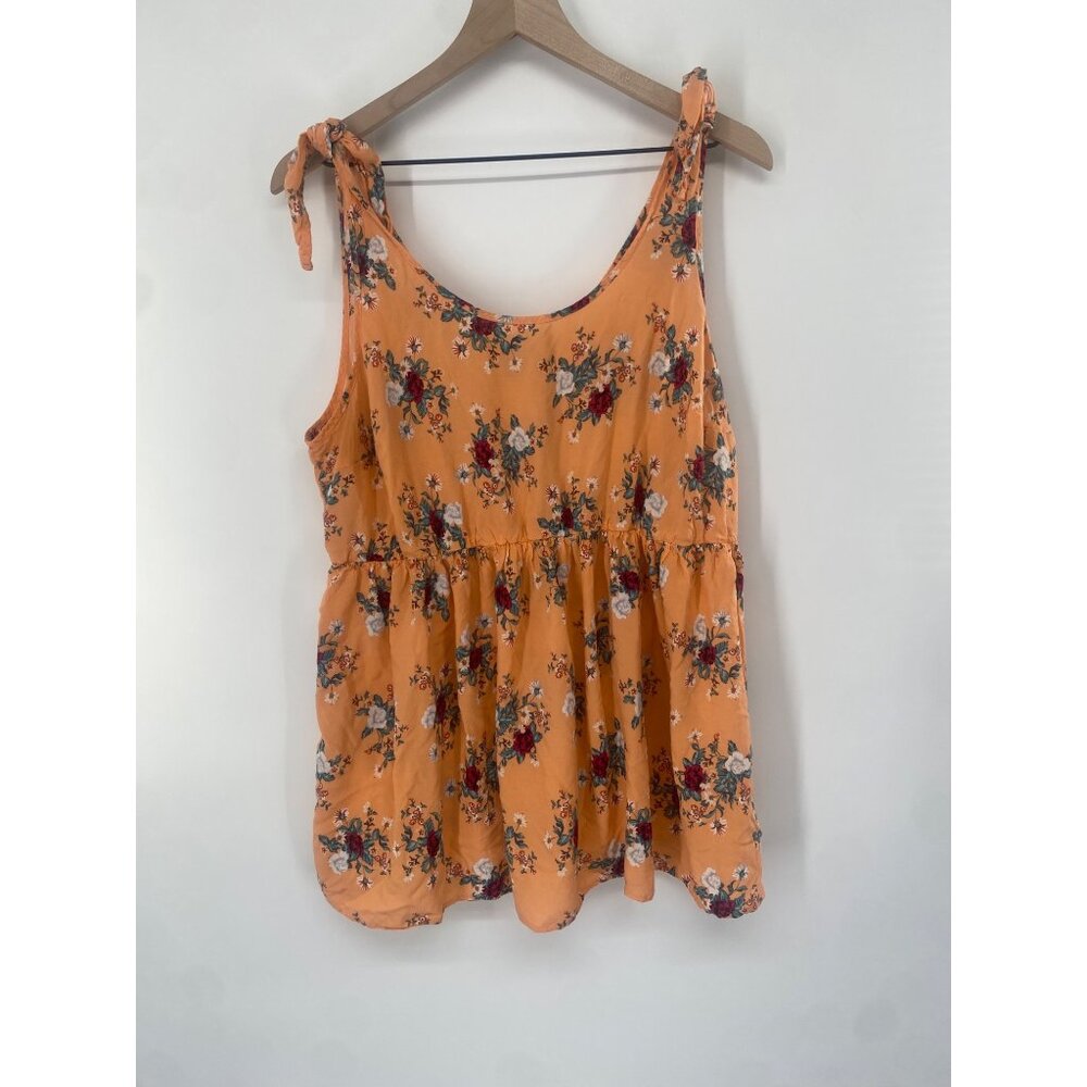 TORRID FLORAL CHALLIS TIE STRAP BABYDOLL TOP SIZE 2 2X